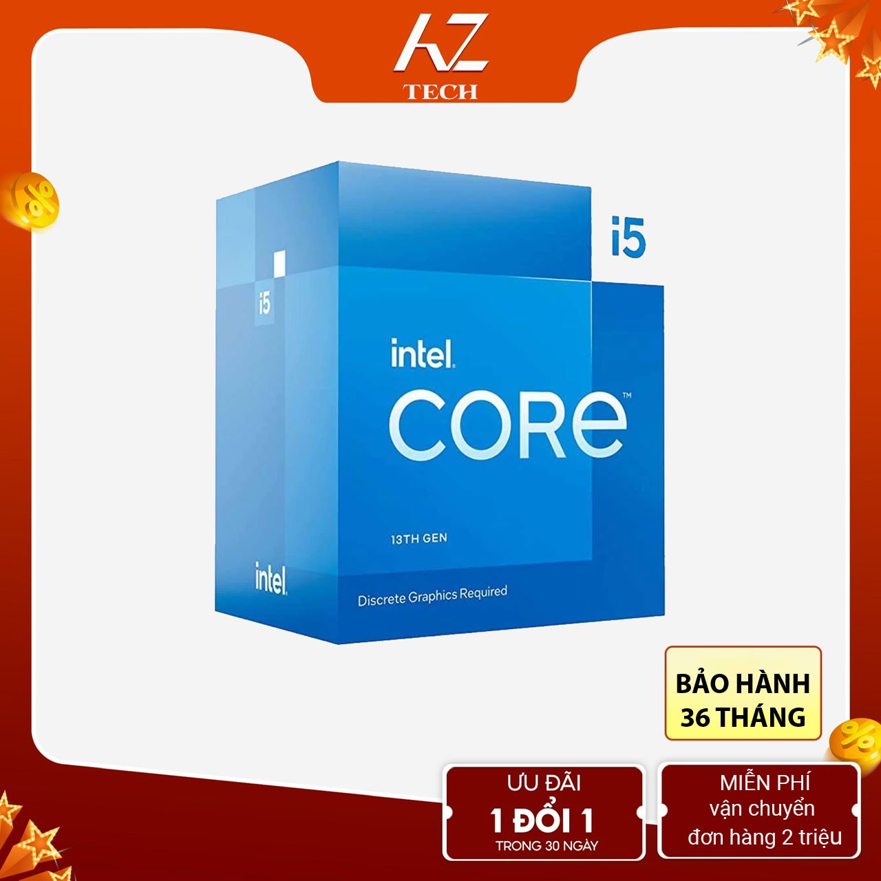 CPU Intel Core I5 13400F (10 Cores 16 Threads 20MB Up to 4.6GHz)