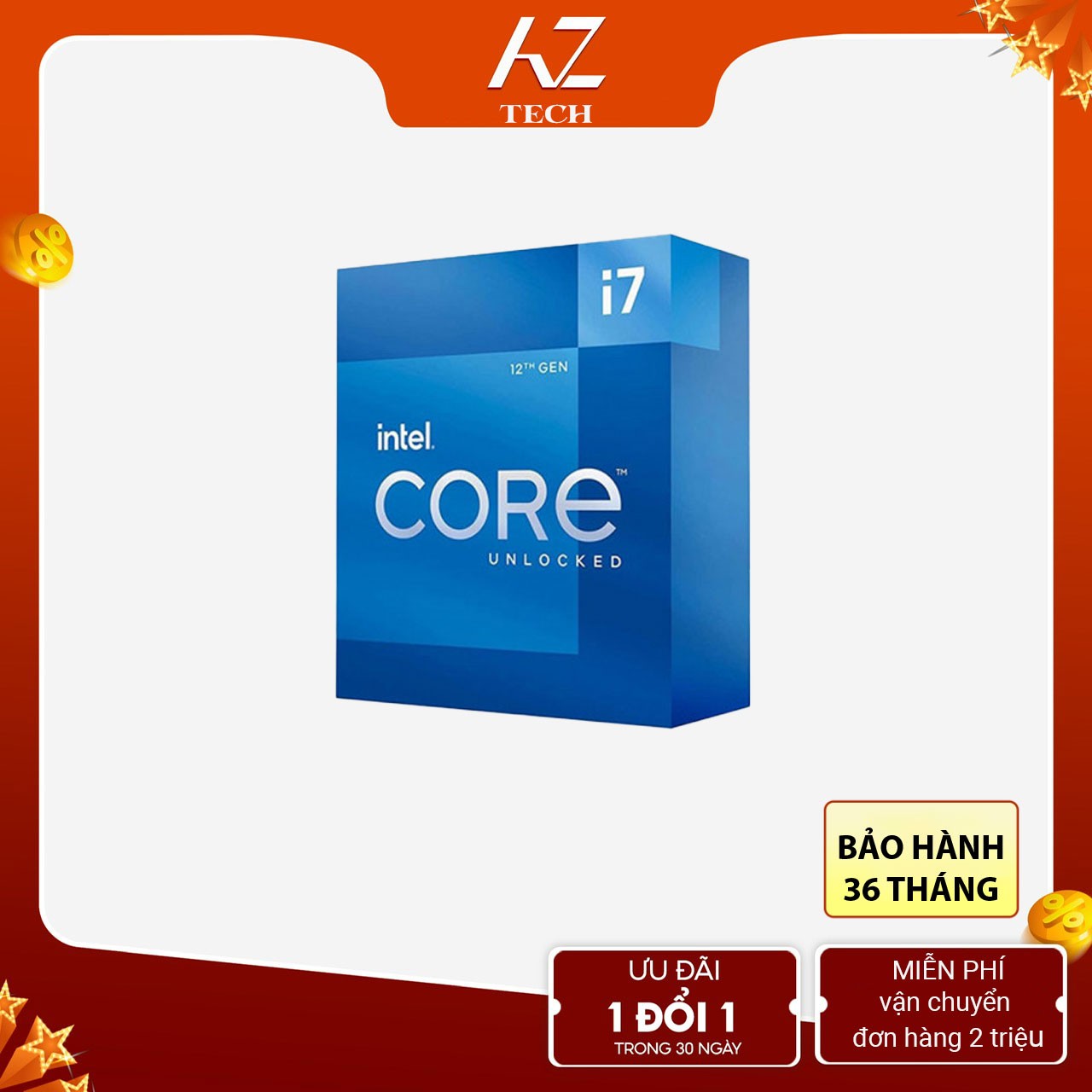 CPU Intel Core i7-12700KF (3.8GHz turbo up to 5.0Ghz, 12 nhân 20 luồng, 20MB Cache, 125W) - Socket Intel LGA 1700/Alder Lake)