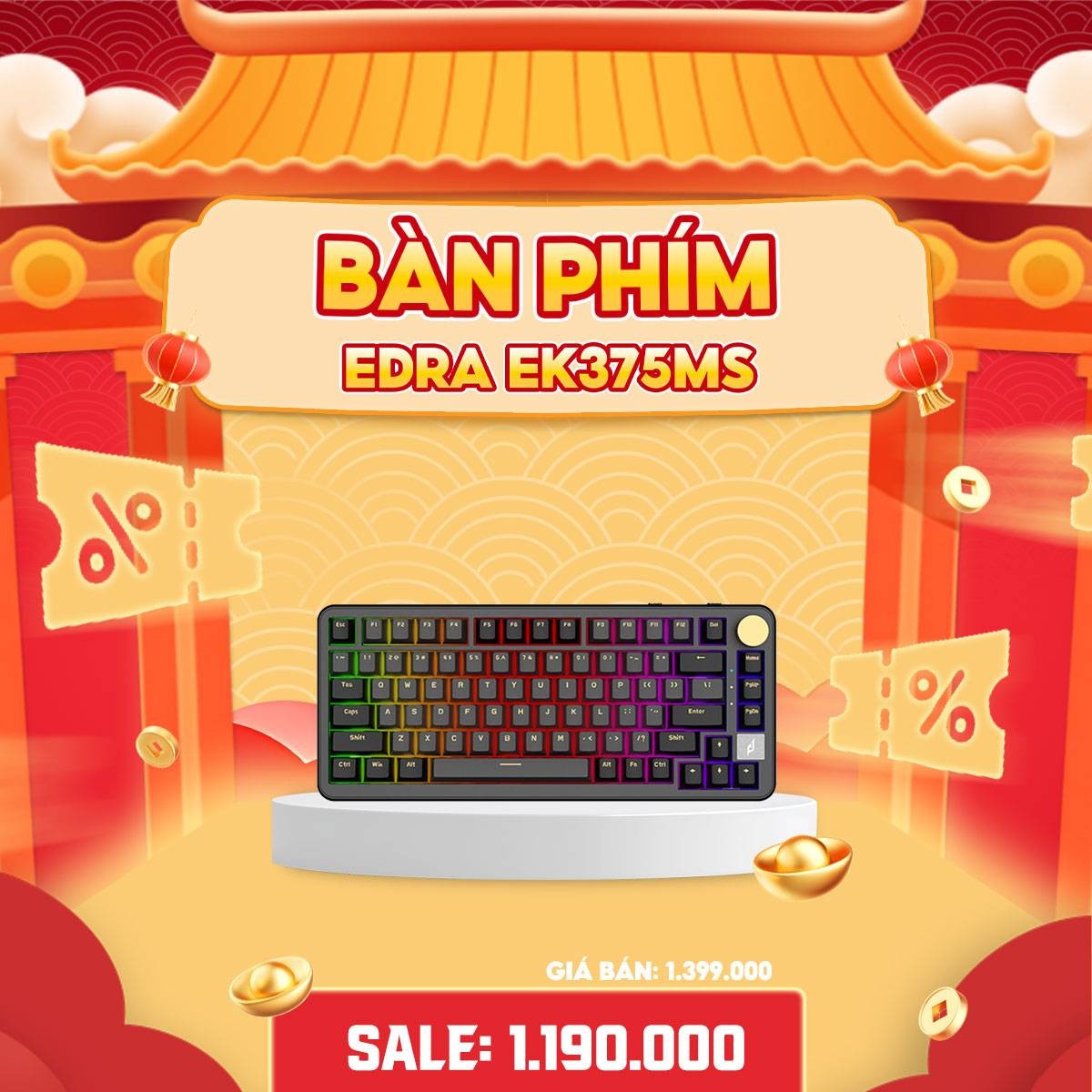 BÀN PHÍM EDRA EK375MS