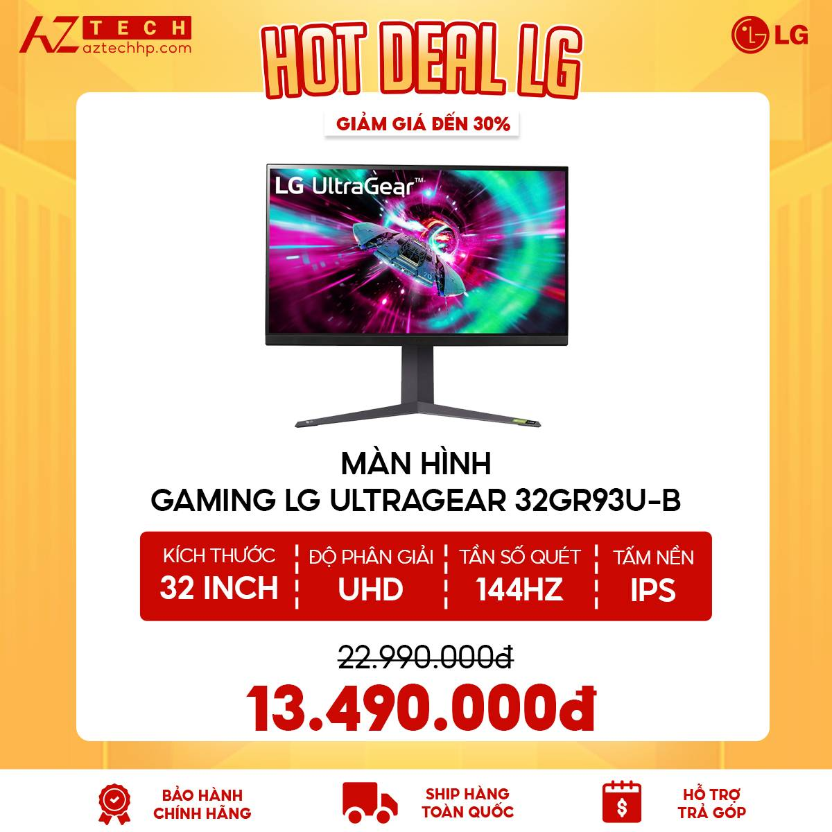 Màn Hình GAMING LG ULTRAGEAR 32GR93U-B