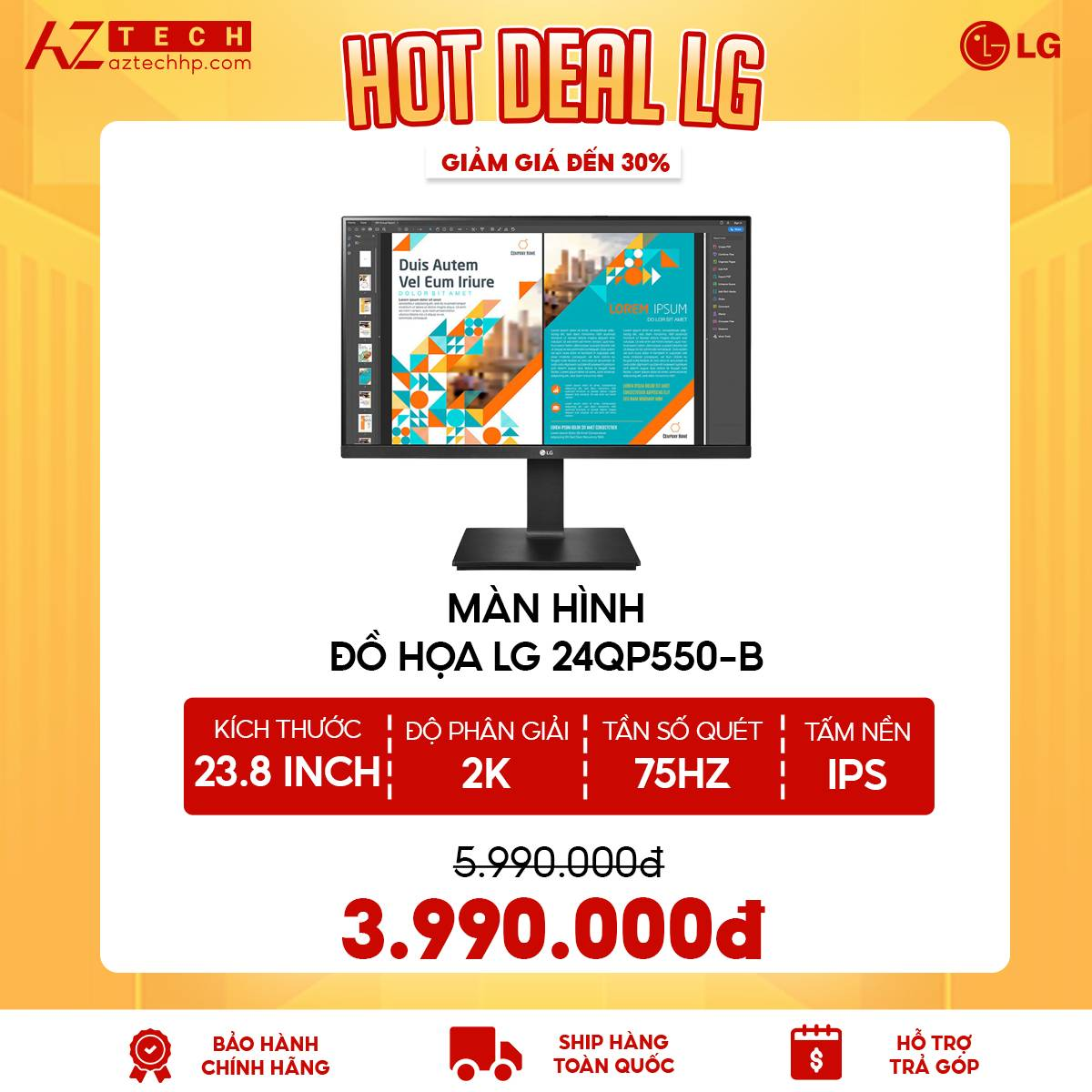 Màn Hình ĐỒ HỌA LG 24QP550-B