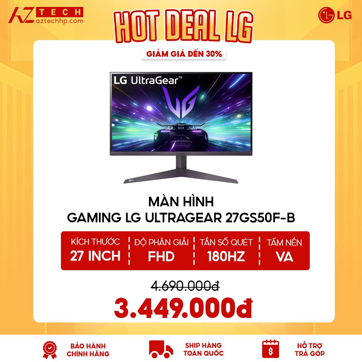 Màn Hình GAMING LG ULTRAGEAR 27GS50F-B