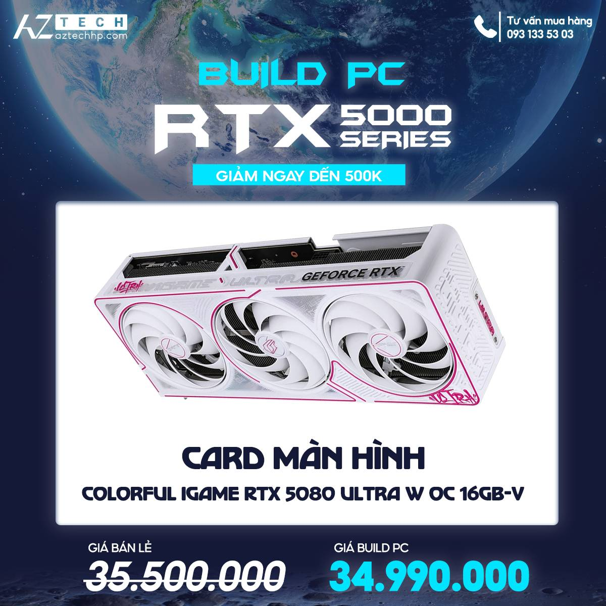 VGA COLORFUL IGAME RTX 5080 ULTRA W OC 16GB-V