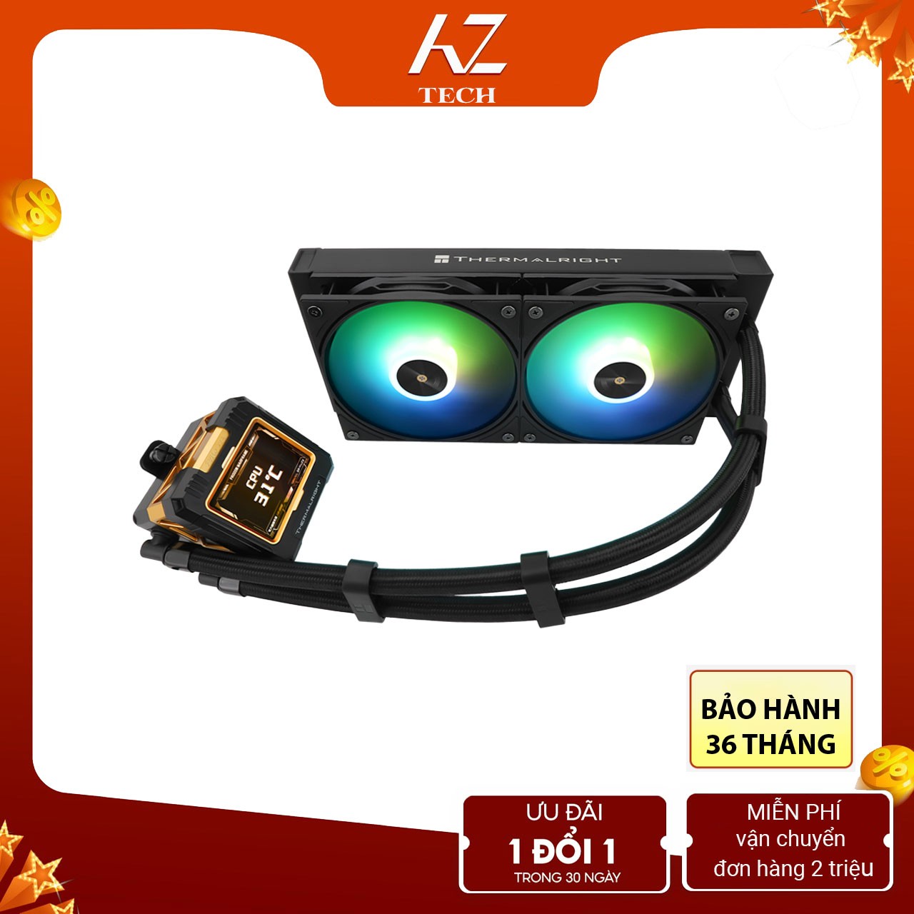 Tản nhiệt nước AIO Thermalright Frozen Warframe LCD 240 LED ARGB Black
