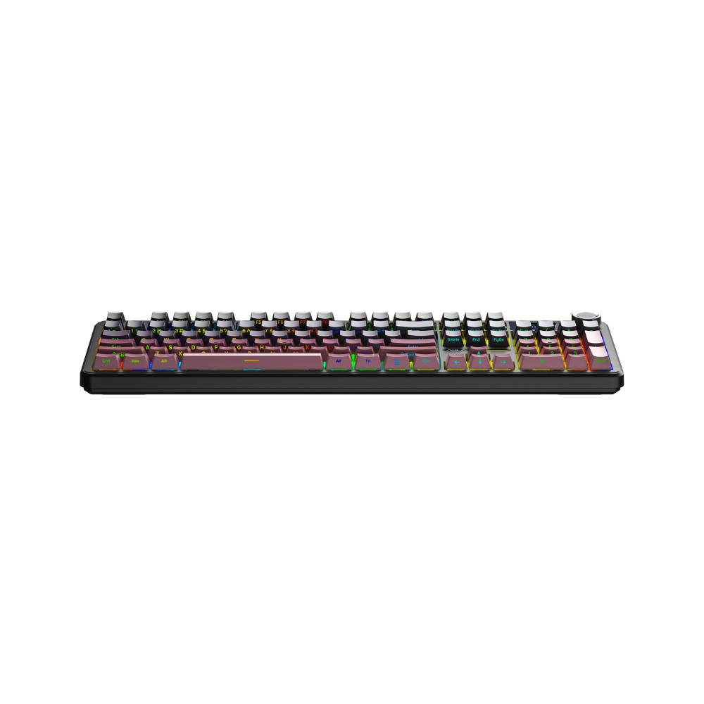 Bàn phím cơ AULA F108 Pro Black Pink Gradient Grey