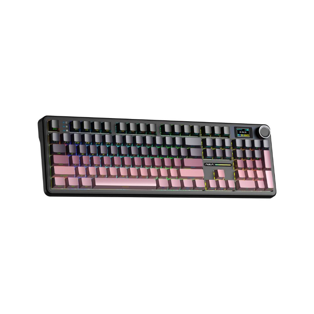 Bàn phím cơ AULA F108 Pro Black Pink Gradient Grey
