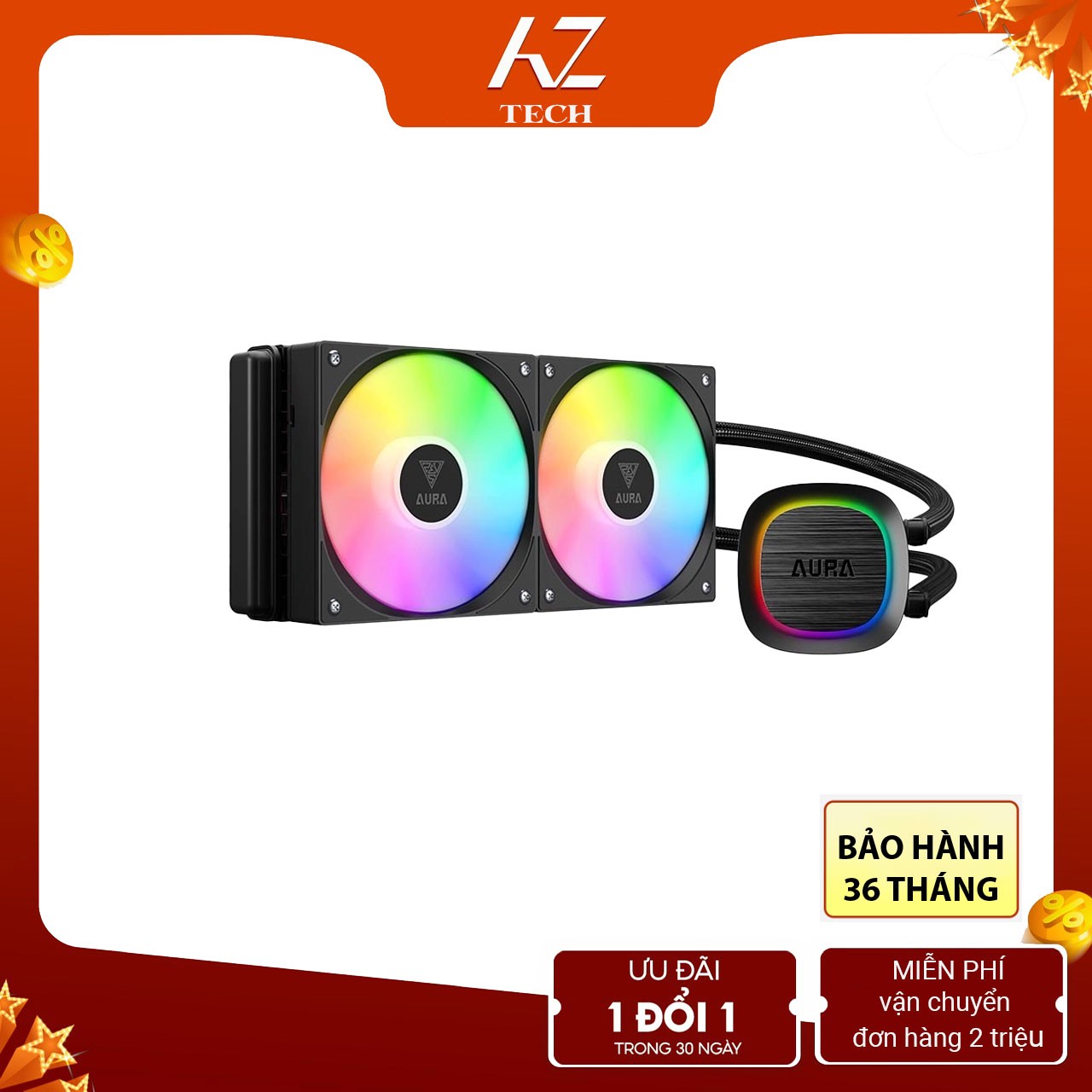 Tản nhiệt nước AIO Gamdias AURA GL240 v2 ARGB BLACK