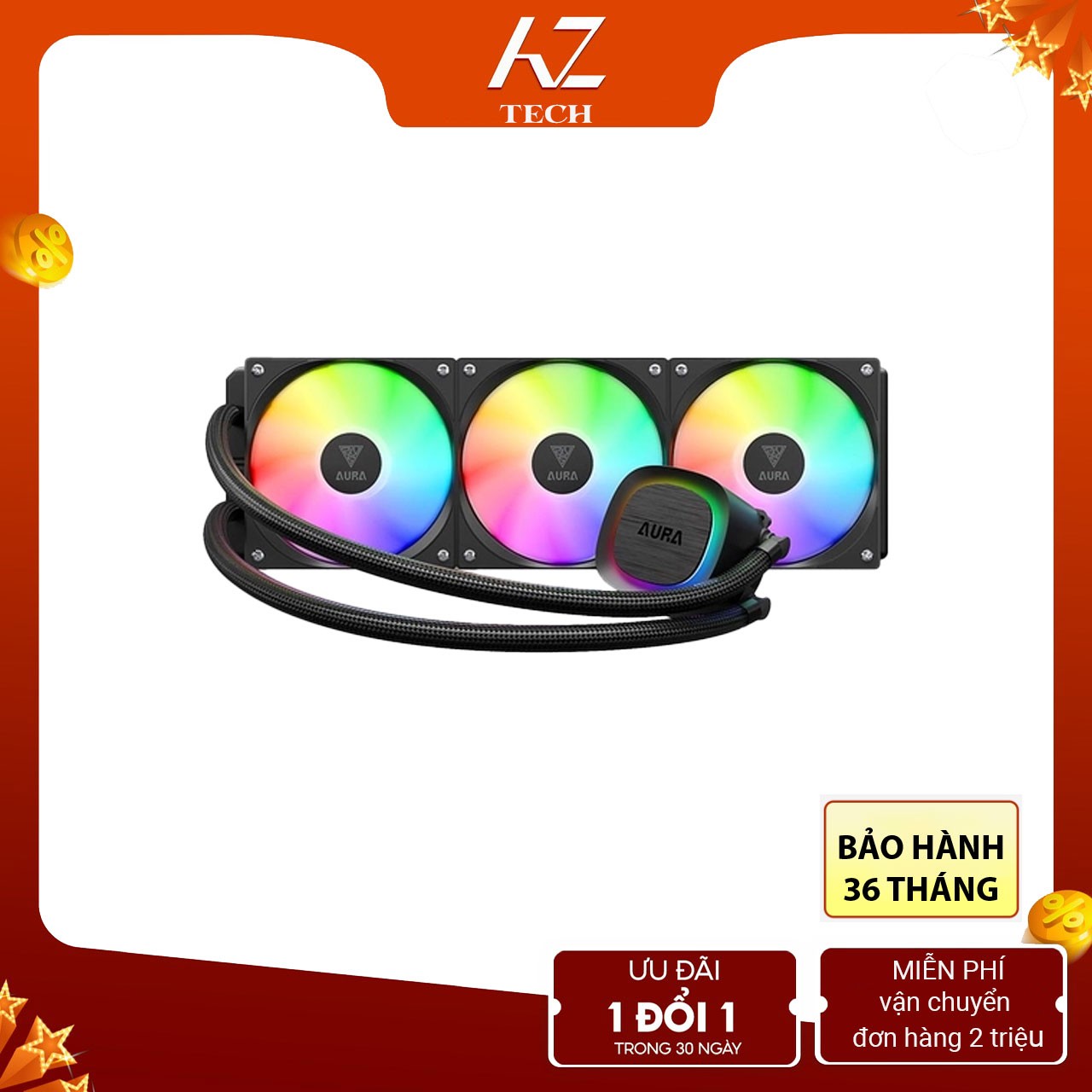 Tản nhiệt nước AIO Gamdias AURA GL360 V2 ARGB BLACK