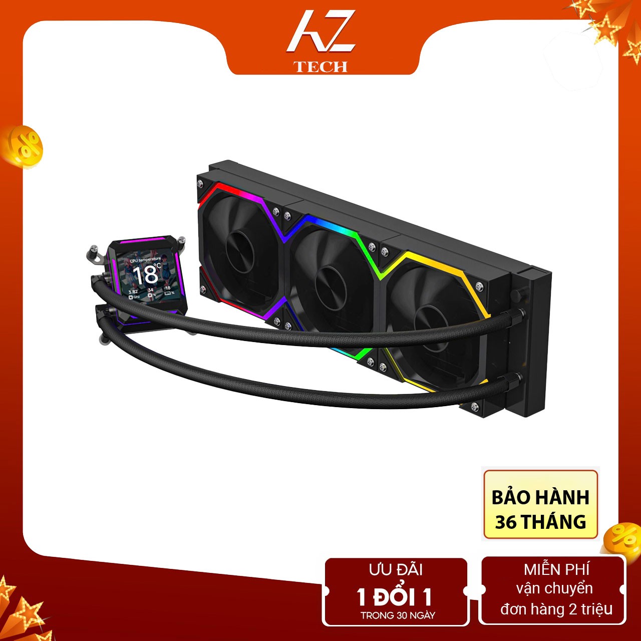 Tản nhiệt nước AIO Leopard Astro Shell 360 ARGB Digital LCD/ BLACK