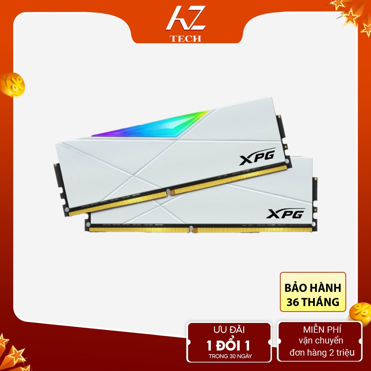 Ram Adata Spetrix D50 8GB Buss 3200 DDR4/ WHITE